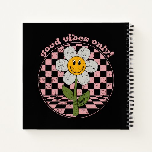Retro Daisy | Nur gute Vibes Notizblock (Rückseite)