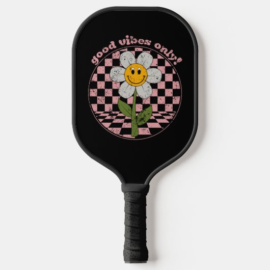 Retro Daisy | Nur gute Vibes Pickleball Schläger (Vorderseite)