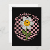 Retro Daisy | Nur gute Vibes Postkarte (Vorne/Hinten)