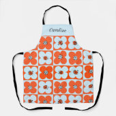 Retro Daisy Orange Boho Muster Custom Schürze (Vorderseite)