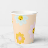 Retro Daisy Paper Cups Pappbecher (Rückseite)