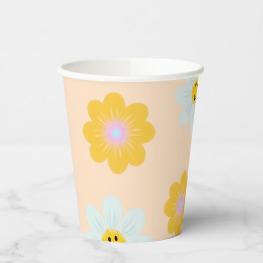 Retro Daisy Paper Cups Pappbecher (Links)
