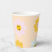 Retro Daisy Paper Cups Pappbecher (Vorderseite)