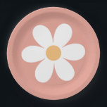 Retro Daisy Paper Teller<br><div class="desc">Groovy One Retro Sunshine Rainbow Daisy inspirierte die Teller der ersten Geburtstagsparty.</div>