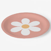 Retro Daisy Papierschüsseln Pappteller (Schrägansicht)
