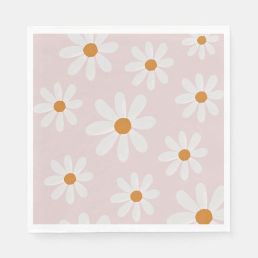 Retro Daisy Party Napkin Serviette (Vorderseite)