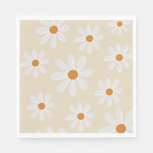 Retro Daisy Party Napkin Serviette (Vorderseite)