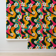 Retro Daisy Pattern farbenfroher 70er Hippie