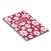 Retro Daisy Pattern Name Notizblock (Rechte Seite)