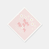 Retro Daisy Pink boho Babydusche Serviette (Ecke)