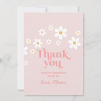 Retro Daisy Pink boho vielen Dank