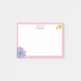 Retro Daisy Pink Illustriert Post-it Klebezettel