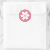 Retro Daisy Pink Klassischer Rundaufkleber Runder Aufkleber (Tasche)
