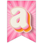 Retro Daisy Pink Sunburst Happy 1. Geburtstagsbann Wimpelkette (Zweite Fahne)