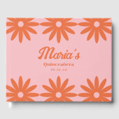 Retro Daisy Quinceanera Gästebuch (Vorderseite)