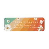 Retro Daisy Rainbow-Adressetikett (Vorne)