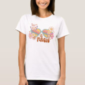 Retro Daisy, Regenbogen und Schmetterlinge Zitat T T-Shirt (Vorderseite)