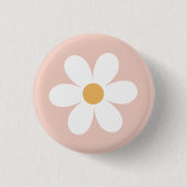 Retro daisy rosa boho button (Vorderseite)