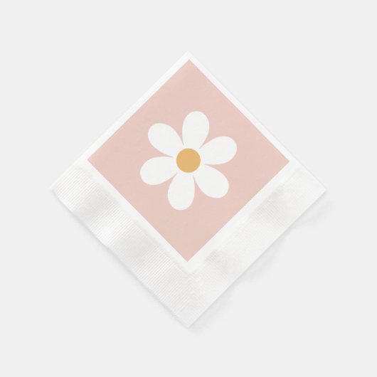 Retro daisy rosa boho serviette (Ecke)