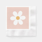 Retro daisy rosa boho serviette (Vorderseite)