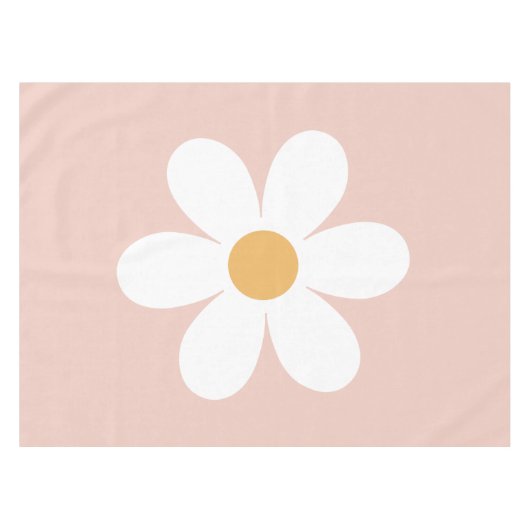 Retro daisy rosa boho tischdecke (Vorderseite (Horizontal))