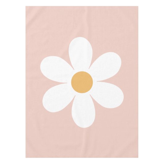 Retro daisy rosa boho tischdecke (Vorderseite)