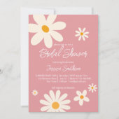 Retro daisy rosa boho wüstenrosa Brautparty Einladung (Vorderseite)