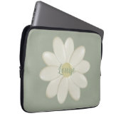 Retro Daisy Sage Green Individuelle Name Laptop Sl Laptopschutzhülle (Vorne Rechts)