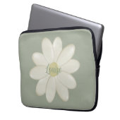 Retro Daisy Sage Green Individuelle Name Laptop Sl Laptopschutzhülle (Vorderseite Links)