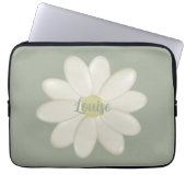 Retro Daisy Sage Green Individuelle Name Laptop Sl Laptopschutzhülle (Vorderseite)