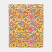 Retro Daisy Smile Pattern Fleecedecke (Vorderseite)