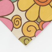 Retro Daisy Smile Pattern Fleecedecke (Ecke)