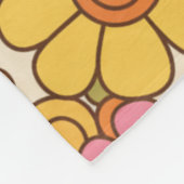 Retro Daisy Smile Pattern Fleecedecke (Ecke)