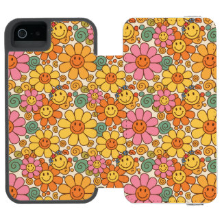 Retro Daisy Smile Pattern Incipio Watson™ iPhone 5 Geldbörsen Hülle