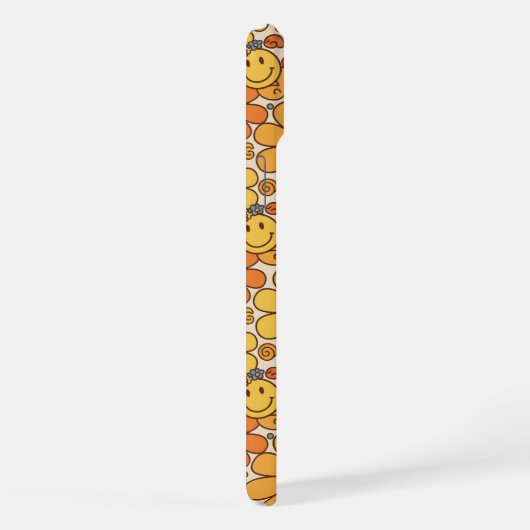 Retro Daisy Smile Pattern iPhone Hülle (Rechte Seite)