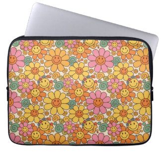 Retro Daisy Smile Pattern Laptopschutzhülle