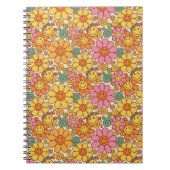 Retro Daisy Smile Pattern Notizblock (Vorderseite)