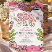 Retro Daisy Spa Party Birthday Invitation Einladung
