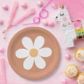 Retro Daisy Terracotta Pappteller (Party)