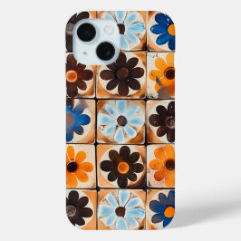 Retro Daisy Tile Pattern Handy Case