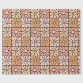 Retro Daisy Tiles Geschenkpapier (Flach)