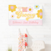 Retro Daisy Two Groovy Birthday Banner (Insitu)