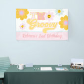 Retro Daisy Two Groovy Birthday Banner (Messeveranstaltung)