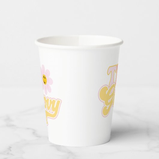 Retro Daisy Two Groovy Paper Cups Pappbecher (Links)