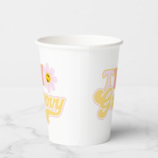 Retro Daisy Two Groovy Paper Cups Pappbecher (Rechts)
