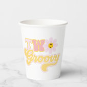 Retro Daisy Two Groovy Paper Cups Pappbecher (Vorderseite)