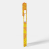 Retro Daisy und Gelbfärbung über Orange Case-Mate iPhone Hülle (Rückseite / Links)