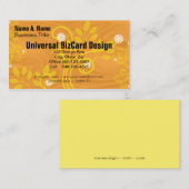 Retro Daisy und Gelbfärbung über Orange Visitenkarte (Vorne/Hinten)