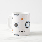 Retro Daisy Vintages Muster Handgezogenes Muster, Kaffeetasse (Vorderseite Links)