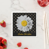 Retro Daisy Yellow Bright Gold Black Polka Dots Serviette (Beispiel)